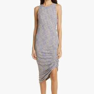 New Veronica Beard Haylee Ruched Space Dye Rib Dress Size XS